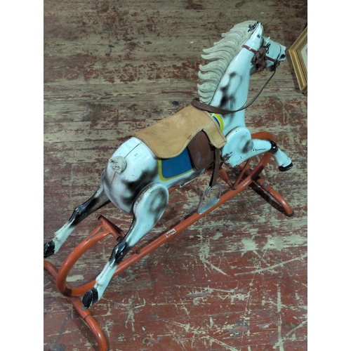 68 - Vintage Triang Metal Child's Rocking Horse. Shipping Unavailable