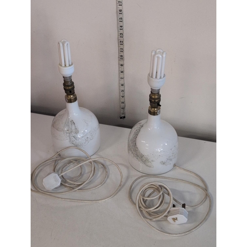 81 - A Pair of Michael Bang for Holmegaard 'Symmetrisk' Glass Table Lamps 37cm. Shipping Unavailable