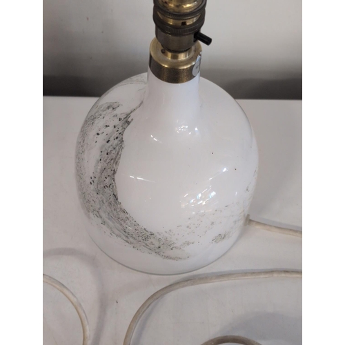 81 - A Pair of Michael Bang for Holmegaard 'Symmetrisk' Glass Table Lamps 37cm. Shipping Unavailable