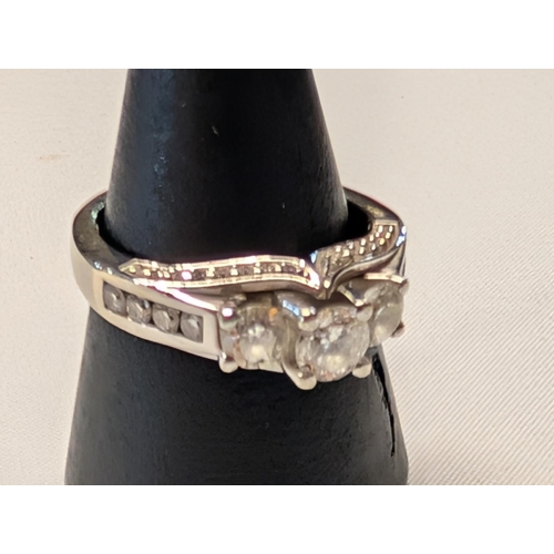 169 - A 14ct White Gold Diamond Three-Stone Ring 7.21g