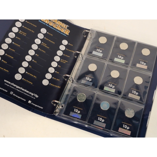 120 - A United Kingdom A-Z Alphabet 10p Coin Collection, Complete in Change Checker Album