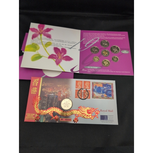 128 - Hong Kong 1997 Commemorative Brilliant Uncirculated Coin Set with 1997 First Day Coin Cover