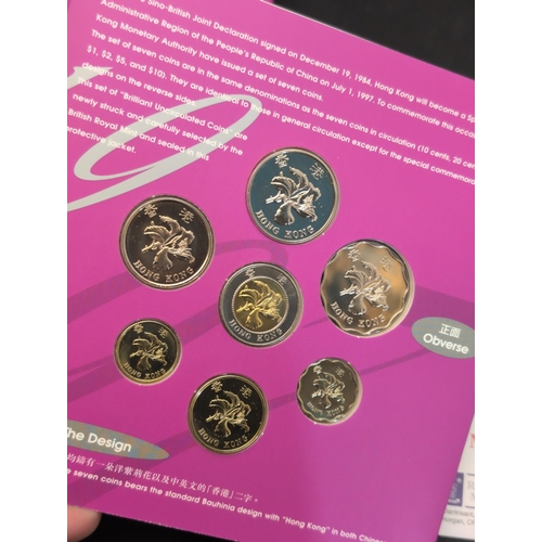 128 - Hong Kong 1997 Commemorative Brilliant Uncirculated Coin Set with 1997 First Day Coin Cover