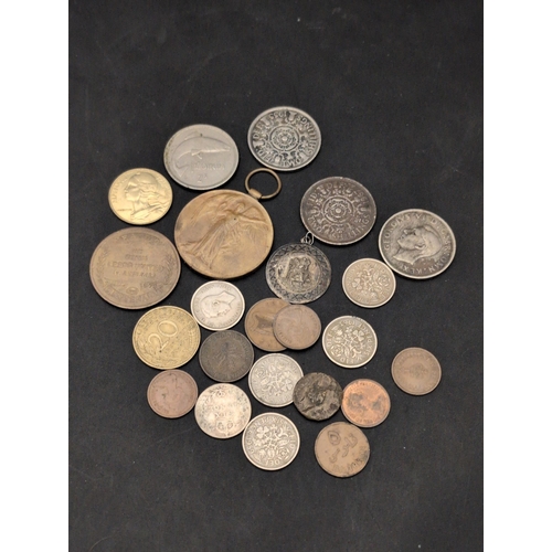 132 - A Collection of Assorted Coins, Medals, and Tokens, various materials and periods