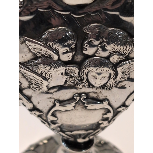137 - A Victorian British Sterling Silver Classical Revival Urn, With Loaded Base by W.G. London 1898 H11c... 