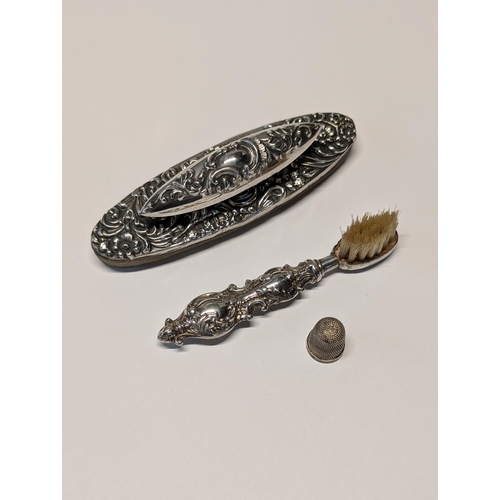 139 - Three Edwardian Sterling Silver Dressing Table items