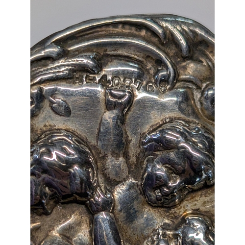 140 - A Rococo Revival Style Sterling Silver Chair Form Pin Cushion, Chester 1902