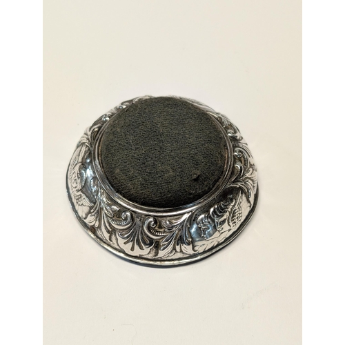 142 - A Sterling Silver Pin Cushion, Birmingham 1905 D7.5cm