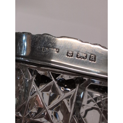 152 - An Edwardian Sterling Silver and Cut Crystal Heart-Shaped Trinket Box, Birmingham 1900. H 6.5cm, L 8... 
