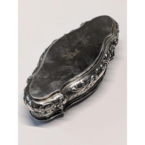 155 - Edwardian Sterling Silver Trinket Box, Heavy Repousse, Gilt Interior, Birmingham 1906 130g