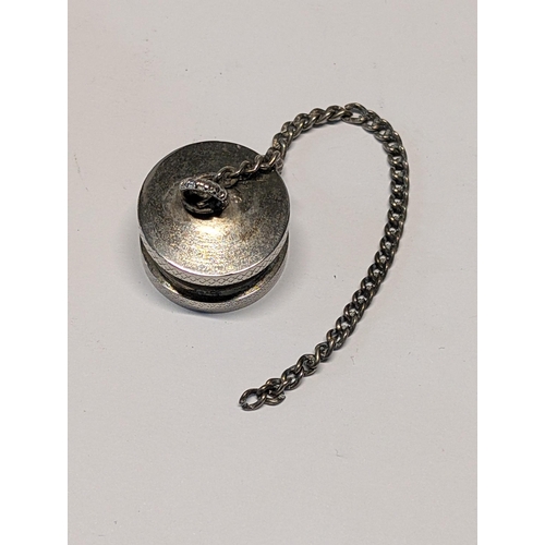 156 - Antique Unusual White Metal Bottle. H 12cm, 9cm dia. 193g