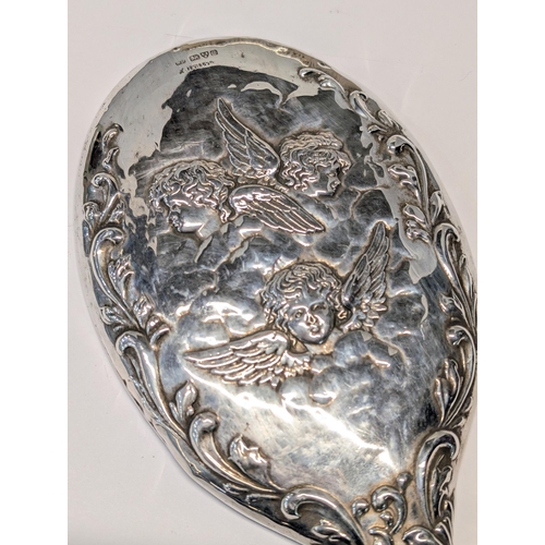 158 - Three Edwardian Sterling Silver Dressing Table items Including Chester Hallmarks. Shoe horn L 26cm. ... 