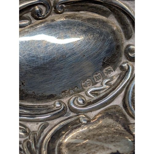 165 - A Pair of English Sterling Silver Rococo-Revival Dishes Birmingham 1848? H 2cm, L 7cm, W 5.5cm 30g