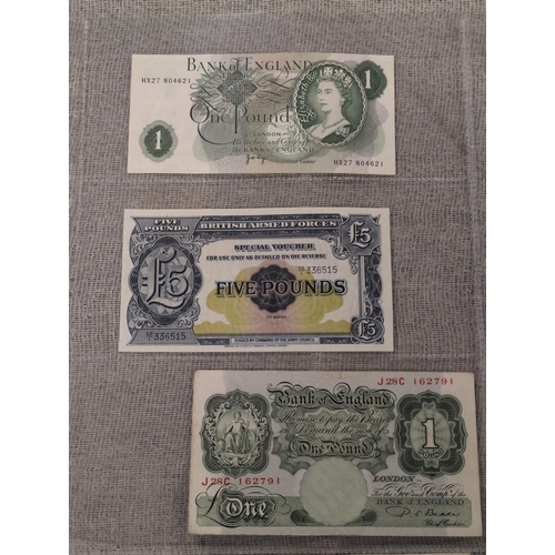 167 - A Collection of Eleven British and Channel Islands Banknotes and a British Armed Forces Special Vouc... 