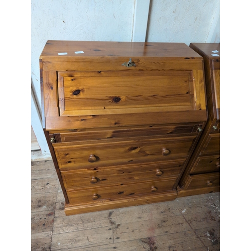 82 - A Pine Fall-Front Bureau Desk 76x46x100cm, Shipping Unavailable