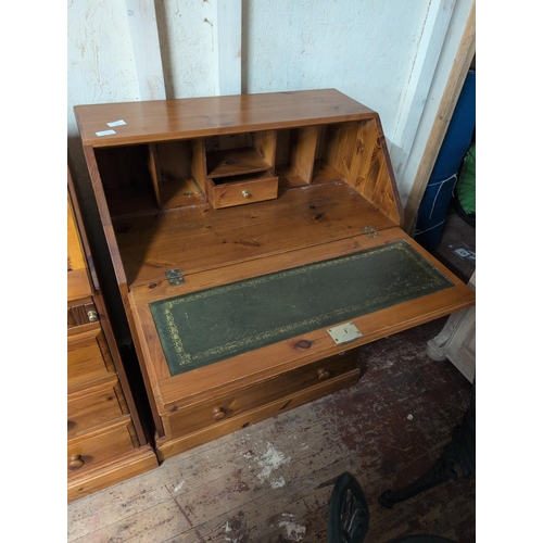 83 - A Pine Fall-Front Bureau Desk 76x46x100cm, Shipping Unavailable