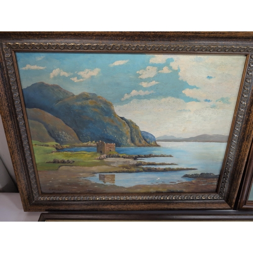 106 - A Group of Four Framed 20th Century Artworks, Including an Oil Painting, Watercolours and Etchings L... 