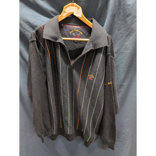 115 - A Paul & Shark Men's Striped 1/4 Zip Knit Sweater, Size L
