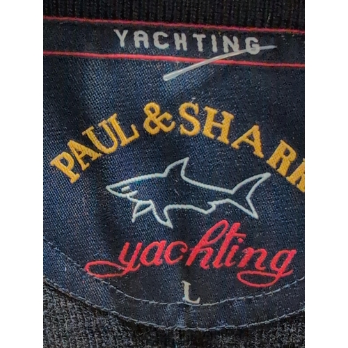 115 - A Paul & Shark Men's Striped 1/4 Zip Knit Sweater, Size L