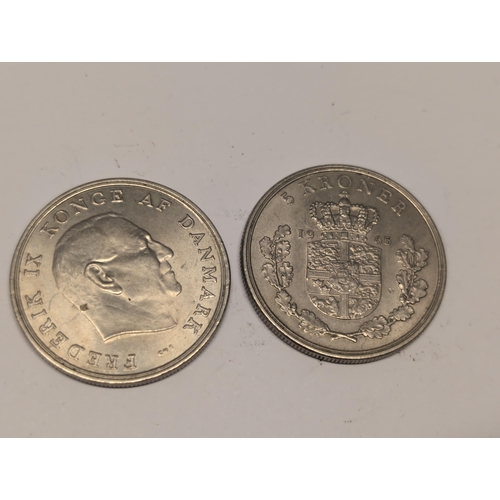 138 - Two of Denmark 5 Kroner 30.85