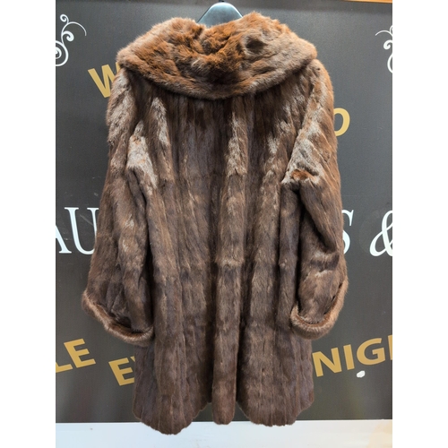 127 - A Vintage Brown Mink Fur Coat