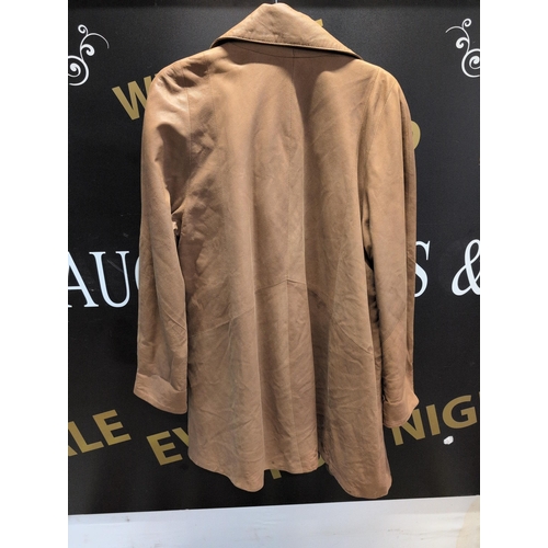 129 - Valentino Brown Vera Pelle Genuine Leather Coat