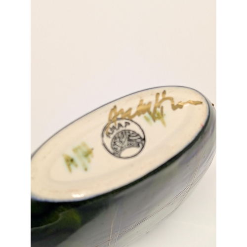 153 - Anita Harris Pottery Glazed Ceramic Purse Vase 13cm