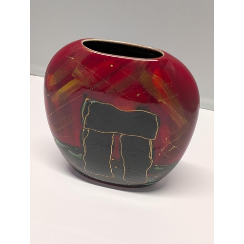 155 - An Anita Harris Art Pottery 'Stonehenge' Purse Vase 13cm