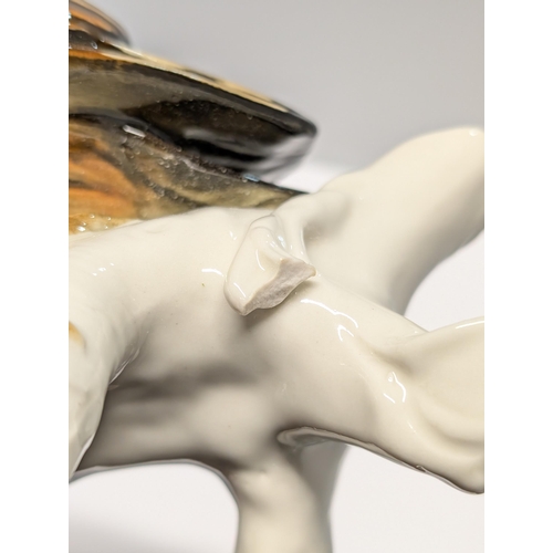 158 - Karl Ens German Porcelain Long-Eared Owl Figurine (Slight Damage to Base as Pictured) 27cm