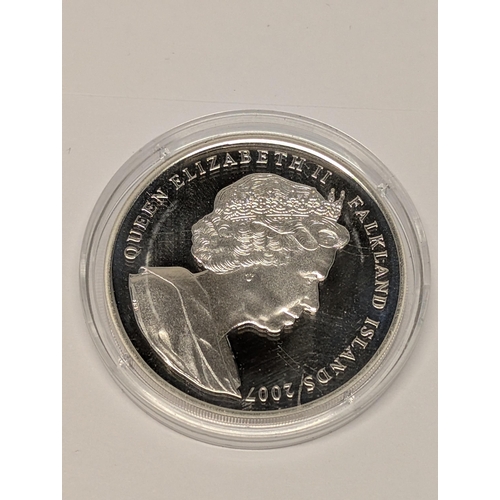 159 - 2007 Falkland Islands Silver Proof 1 Crown, Charles Darwin