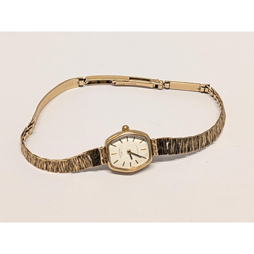 161 - A Rotary Quartz 9ct Gold Ladies Wristwatch with Integrated 9ct Bracelet Gross Weight 17.34g