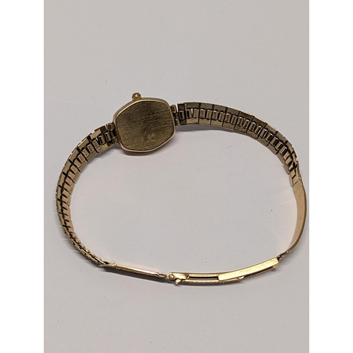 161 - A Rotary Quartz 9ct Gold Ladies Wristwatch with Integrated 9ct Bracelet Gross Weight 17.34g