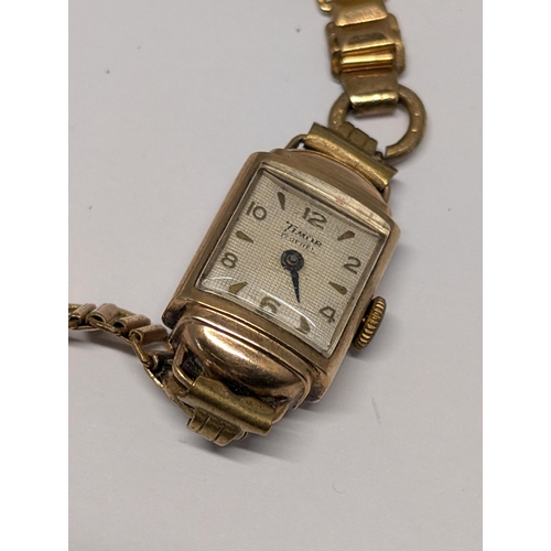 162 - Vintage 9ct Cased Ladies Watch with Gold Plate Bracelet