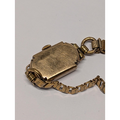 162 - Vintage 9ct Cased Ladies Watch with Gold Plate Bracelet