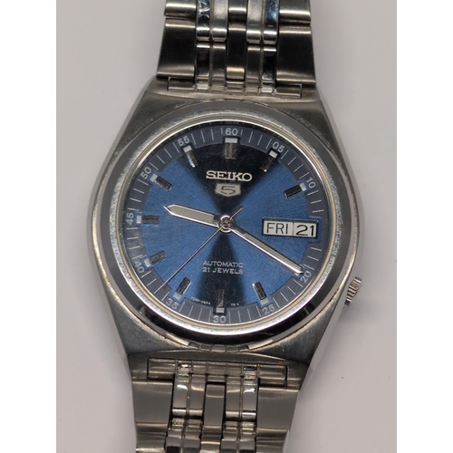 165 - Seiko 5 SNK647 7S26-02E0 Automatic Day-Date Wristwatch, Working