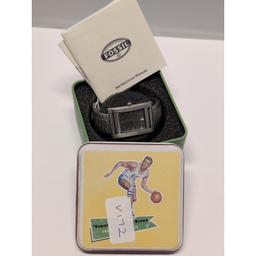 167 - Fossil FS4087 Arkitekt Men's Analog Wristwatch with Original Box and Manual, Working, Damage to Stra... 