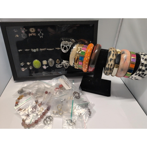 171 - A Collection of Costume Jewellery Including Silver Earrings