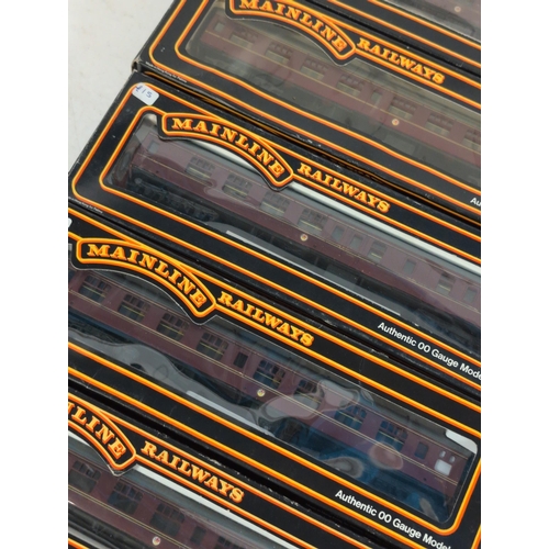 60 - A Set of Five boxed Mainline Railways LMS Crimson Passenger Coaches
