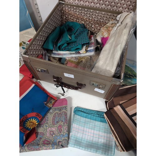 97 - A Collection of Vintage Textiles, Scarves, and Handkerchiefs, Mid-to-Late 20th Century