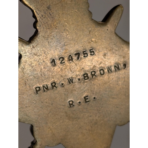 91 - A First World War Royal Engineers Medal Trio Awarded to 124755 PNR.W.BROWN R.E. and Princess Mary 19... 
