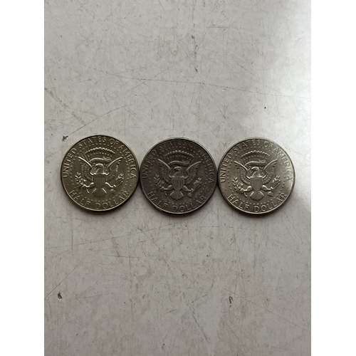 105 - Three US Silver Kennedy Half Dollars 1967-1969