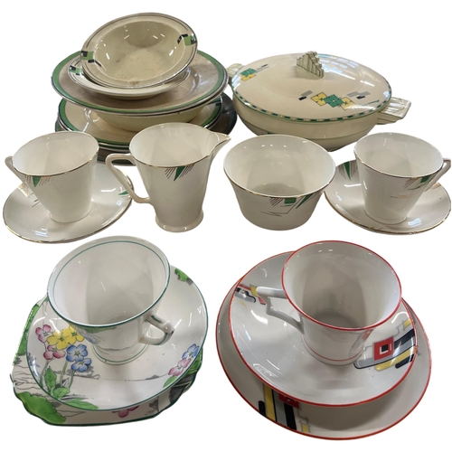 356 - An Assortment of British Art Deco and Mid-Century Style Ceramic Tableware. Approx 20 Pieces No shipp... 
