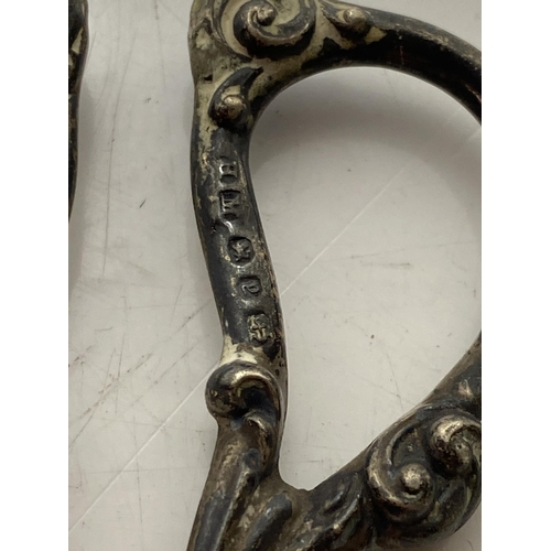97 - A Pair of Victorian Silver-Handled Embroidery Scissors by Henry Matthews, Birmingham 1889