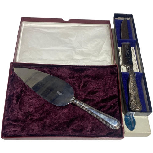 111 - Two Boxed  Sterling Silver Handled Serving Items one by Carr's of Sheffield