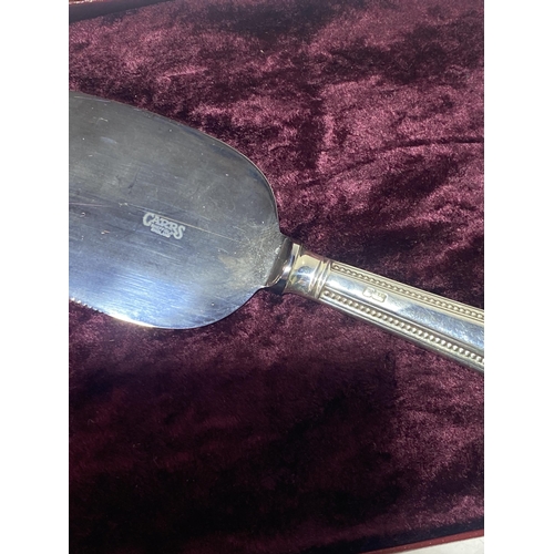 111 - Two Boxed  Sterling Silver Handled Serving Items one by Carr's of Sheffield