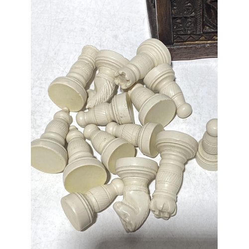 34 - A Collection of Mexican Aztec Style Chess Items and Storage Boxes, no shipping