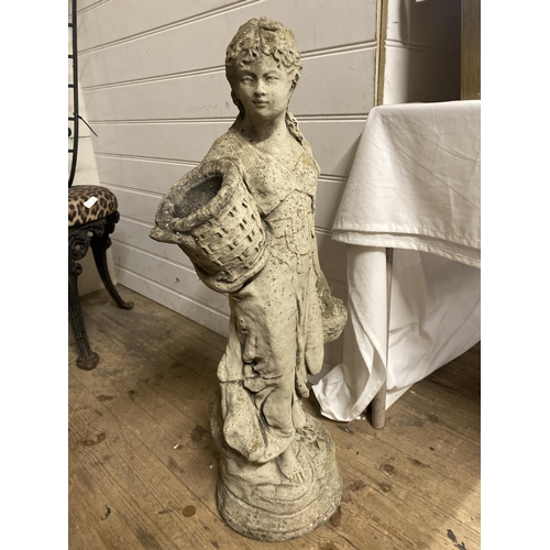 64 - A 20th Century Neoclassical Style Cast Stone Garden Statue of a Maiden. 70cm tall. No shipping.