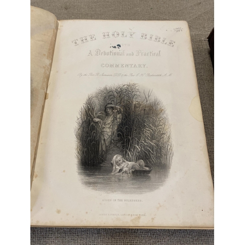 48 - Two Victorian Large-Format Family Bibles. A/F
