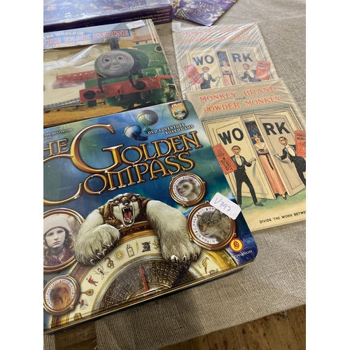 46 - A Collection of Vintage Toys, Games, and Printed Ephemera Including a Hornby Percy Clockwork Train S... 