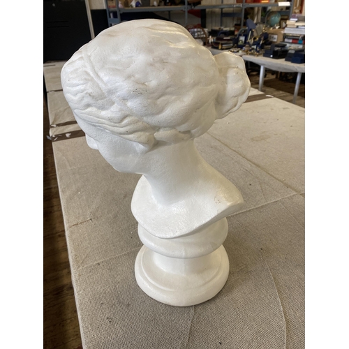 71 - Marked AD, A Neoclassical Style Terracotta Bust of a Woman. 47cm tall. No shipping.